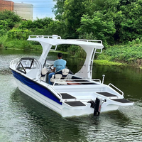 Bateau électrique en aluminium de 5.8m, 19ft, embarcation durable pour villégiature et entreprise de location