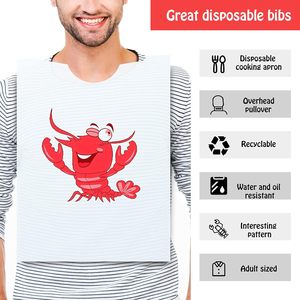 Tabliers amusants en plastique jetables <span class=keywords><strong>pour</strong></span> adultes et enfants, personnalisés en gros <span class=keywords><strong>pour</strong></span> les fêtes de cuisson de l'écrevisse et les produits de la mer - Product Image 3