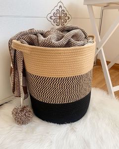 Custom Logo Dirty Clothes Household Hand Woven Large Tall <strong>Jute</strong> Rope Laundry Hamper Storage <strong>Baskets</strong> for Living Room Toys - Product Image 1