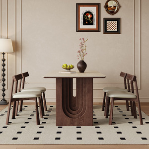 โต๊ะอาหารไม้ไผ่ รูปทรงสี่เหลี่ยมผืนผ้า สไตล์โมเดิร์น เรียบง่าย สีวอลนัท สำหรับบ้าน อพาร์ทเมนต์ขนาดเล็ก ผลิตในจีน บรรจุภัณฑ์แบบส่งทางไปรษณีย์ - Product Image 5