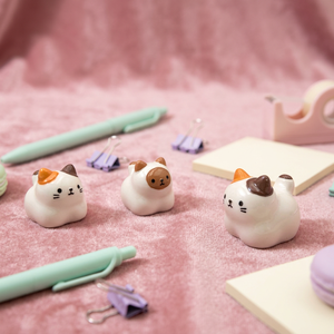 Cute Calico Cat Shape <b>Lip</b> <b>Gloss</b> <b>Mini</b> Figurine For Party Favors Giveaway Impulse Checkout Counter Back To School OEM Custom - Product Image 1