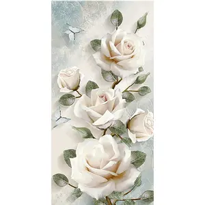 Hochwertige Yiwu Huacan Diamant Kunst Malerei weiße Rose Großhandel Diamant Stickerei Blume Hobbys und Handwerk