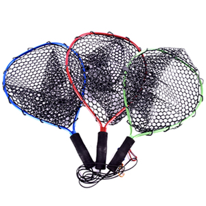 Épuisette de pêche à la mouche en maille pour la pêche au bar et à la truite, accessoires de pêche en bateau, <span class=keywords><strong>kayak</strong></span> et mer, épuisette en caoutchouc, épuisette à main en alliage d'aluminium - Product Image 2