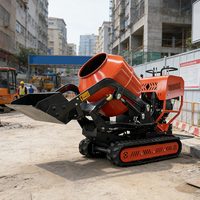 Mini-chargeuse sur chenilles multifonctionnelle avec bétonnière pour la manutention des matériaux