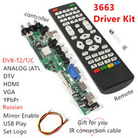 Carte de contrôle de téléviseur LCD universelle numérique DVB-C DVB-T2 DVB-T 3663, mise à niveau 3463A, lecture USB russe LUA63A82