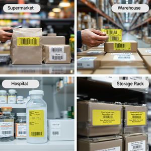 Rouleau d'étiquettes continu jaunes compatibles 62MM x 15.24M DK-22606 DK2606 pour imprimante brother QL - Product Image 5