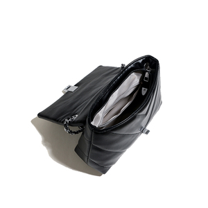 女式优雅白色绗缝斜跨PU皮革手提包小翻盖扣金属链<span class=keywords><strong>V</strong></span>斜挎包复古时尚秋季 - Product Image 4