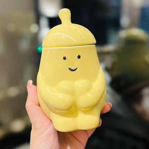 Lelyi INS abbraccia la tazza in ceramica a pera per regalare alle amiche una tazza da caffè pratica divertente con coperchio tazza da caffè regalo di compleanno - Product Image 3