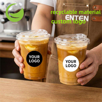 Fabricant de gobelets à emporter ZF, gobelet en PLA compostable de 16 oz, jetable, personnalisable, transparent, à usage unique, pour boissons, café glacé, gobelet en plastique