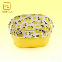 Seau à glace ovale en métal à motif citron rafraîchissant pour refroidir la bière et les boissons
