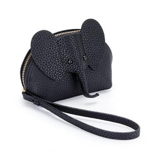 Carteras cortas para mujer de cuero de vaca auténtico, cartera corta con forma de elefante, monedero con cremallera, Royal Bagger 6289 - Product Image 5