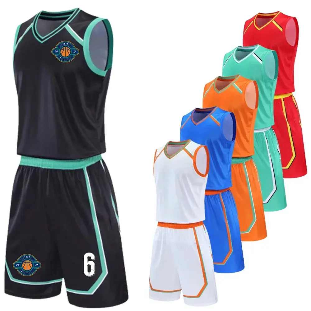 Plus Size Men's Basketball Jersey Set Personalized Custom Color Patchwork Quick Dry Man Boys Basketball Tank Top Shorts Uniform