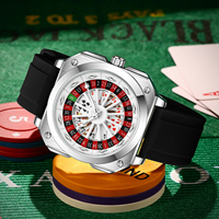 VA VA VOOM 2971 moda erkek Quartz saat Casino rulet tasarım silikon kayış hayat su geçirmez iş rahat kol saati Dial