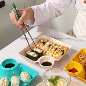 <span class=keywords><strong>Assiette</strong></span> Carrée Moderne en Plastique avec Séparateur pour Sauces, Plats Polyvalents pour Restaurants, Hôtels et Écoles, <span class=keywords><strong>Assiette</strong></span> à Raviolis - Product Image 4