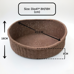 ที่นอนสัตว์เลี้ยงแบบแอฟริกันตะกร้าเชือกกระดาษผ้าทอมือสำหรับสุนัขและแมวโซฟาใส่สบาย - Product Image 3