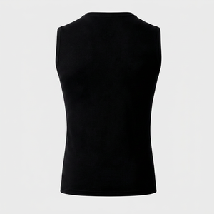 Débardeur sans manches en tricot noir pour femme, col rond, minimaliste, uni, coupe classique - Product Image 1