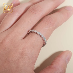 Anillo Apilable de Eternidad Completa CHOYUE, Elegante, con Diamantes Cultivados en Laboratorio en Corte Marquise Alternado, Chapado en Rodio, Plata de Ley 925, Certificado IGI - Product Image 5