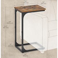 Table d'appoint convertible en forme de C de taille personnalisable, table basse multifonctionnelle, table d'appoint à montage simple pour salon et chevet