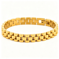 Nouveau style de bracelet à trois perles, bijoux minimalistes pour hommes en acier inoxydable haut de gamme, plaqué or, vente en gros
