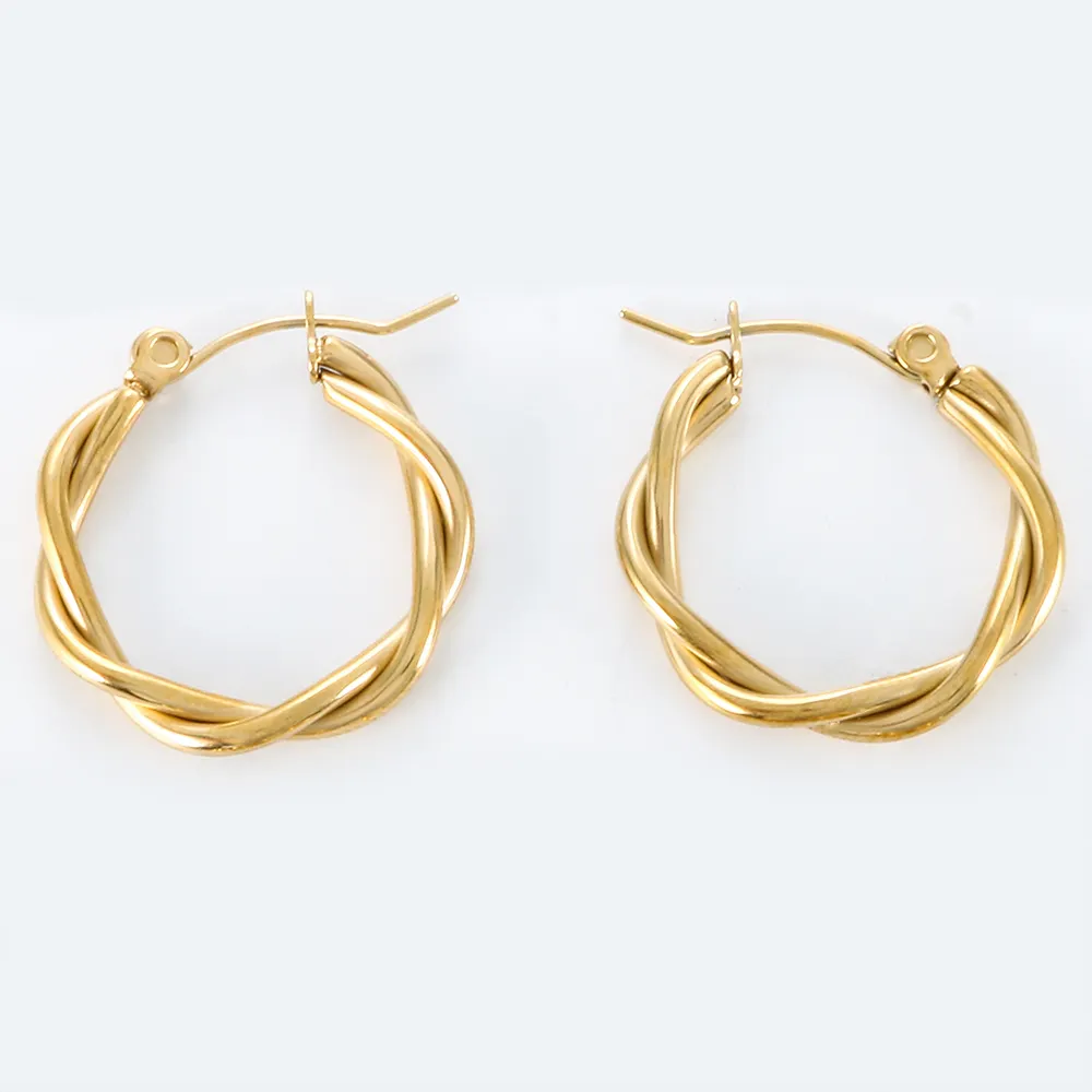 Boucles d'oreilles en métal or pour femmes, bijoux hypoallergéniques simples et délicats