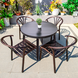 Ensemble <span class=keywords><strong>de</strong></span> <span class=keywords><strong>jardin</strong></span> d'extérieur en aluminium, 7 pièces, <span class=keywords><strong>chaises</strong></span> <span class=keywords><strong>et</strong></span> tables <span class=keywords><strong>de</strong></span> patio rectangulaires pour 6 <span class=keywords><strong>personnes</strong></span>, nouvel arrivage - Product Image 3