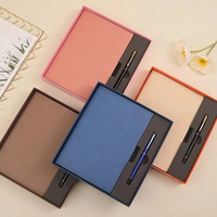 Carnets de notes personnalisables avec stylo Carnet de notes de bureau d'affaires coffret cadeau en cuir PU carnet de notes A5 à couverture rigide personnalisée avec logo