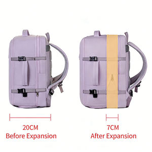 Mochila para Portátil de Viaje, Oxford Impermeable, con Cierre Geométrico Antirrobo, Expandible, de Gran Capacidad, con Logotipo Personalizado y Carga USB - Product Image 4