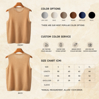 Gilet pull sans manches en cachemire à col rond pour femme, tricot torsadé, idéal pour l'automne – Fabricant OEM/ODM en gros