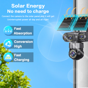 Caméra solaire 4G WISHOPE 8MP à 4 objectifs, caméra de sécurité extérieure, vision <span class=keywords><strong>nocturne</strong></span>, détection de mouvement, caméra CCTV de <span class=keywords><strong>jardin</strong></span> - Product Image 5