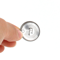 Étiquette NFC RFID anti-métal étanche 13,56 MHz avec puce NTAG213, diamètre 22 mm, taille de l'antenne pour étiquettes adhésives métalliques