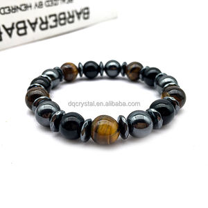 Bracelet Triple <span class=keywords><strong>Protection</strong></span> en Cristal Naturel <span class=keywords><strong>de</strong></span> Haute Qualité : Œil <span class=keywords><strong>de</strong></span> Tigre, <span class=keywords><strong>Pierre</strong></span> Énergétique Guérisseuse, <span class=keywords><strong>Obsidienne</strong></span> et Hématite pour DIY - Product Image 3