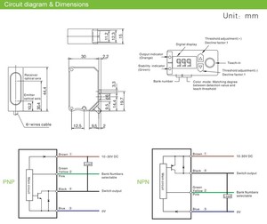 Sensor Fotoeléctrico de Color de Alta Precisión de 182 mm, Fuente de Luz RGB, Tiempo de Respuesta de 0.25 ms para Línea de Empaquetado - Product Image 4
