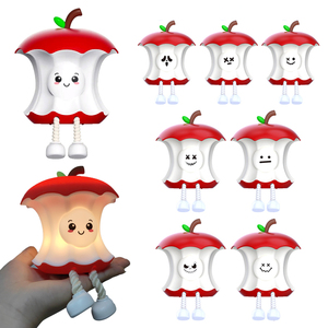 Apple Shaped Tap <b>Light</b> Soft Silicone Bedside Night <b>Light</b> Rechargeable <b>LED</b> Touch Lamp Cute Halloween Christmas Gift for Boys Girl - Product Image 1