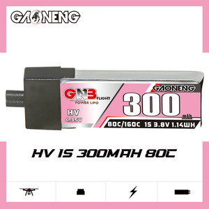 GAONENG GNB 1S 3.8V HV 300MAH 80C A30 Plastic Head RC LiPo <b>Battery</b> Mini Quads FPV Emax NanoHawk - Product Image 2