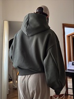 Sudadera con Capucha Oversize Personalizada de Lujo, Gruesa de 500 g/m², de Forro Polar Esponjoso y Pesado, para Hombre, Tallas Grandes, Corte Holgado, Lisa