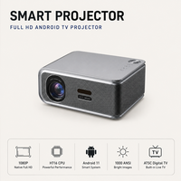 Projecteur 4K Full HD prenant en charge la résolution native 1080P, décodage vidéo 4K, Android 11, processeur H716, WiFi, TV numérique ATSC avec haut-parleurs