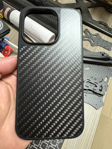 Sang trọng, chịu mài mòn Trọng lượng nhẹ giả mạo đúng sợi carbon màu xám và trường hợp điện thoại màu đen - Product Image 5