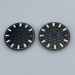 Cadran de montre noir couleur canon de fusil, motif treillis, vert lumineux Super C3, 28,5 mm, compatible NH35A NH36A, pièces de montre modifiées SKX007 - Product Image 3