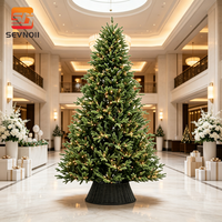 Sapin de Noël artificiel réaliste en PE vert pré-éclairé avec lumières LED blanc chaud