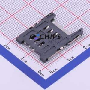 DS1138-06-06SS4BSR SIM Card <b>Connector</b> SMD <b>Connector</b> Flip Cover Type <b>Mini</b> SIM Card Card Holder 1.85mm - Product Image 2