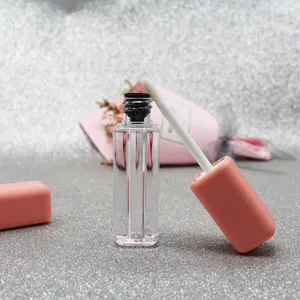 Dalam Saham 2.5Ml Pink Kosong Lipgloss Tabung Liptint Botol Frost Plastik Lip Gloss Tubing dengan Aplikator
