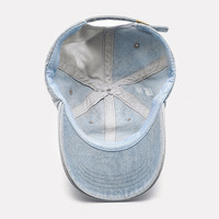 Casquettes de baseball et casquettes de papa en denim délavé vintage, personnalisées, bon marché, pour hommes et femmes, en jean bleu uni