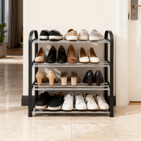 Vente en gros de étagère à chaussures assemblée à plusieurs niveaux étagère de rangement en métal pour entrée de maison organisateur de rangement intérieur multifonctionnel