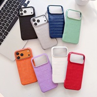 Coque de protection vintage à motif crocodile semi-enveloppante avec trous surélevés pour iPhone 18 Pro Max, compatible iPhone 17, 16, 15, 14