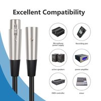 Câble de connexion audio pour console de mixage de microphone, en alliage de zinc, 3P XLR mâle vers femelle