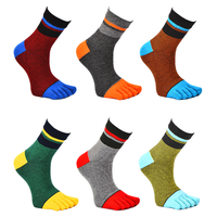 Chaussettes 5 doigts à rayures pour femmes, chaussettes de Compression à bout, à rayures