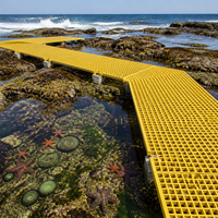 Grille de passerelle GRP pour piscine à vagues, panneau en fibre de verre FRP de 25 mm résistant aux éclaboussures, sur mesure