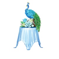 Blocchi da Costruzione a Forma di Pavone, Blocchi Artistici Simulati con Fiori, Giocattolo Decorativo Pavone Blu, Vendita all'Ingrosso OEM