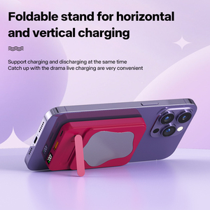 โรงงานทํา Rose Red PD20W mini 10000mah จอแสดงผล led แม่เหล็กไร้สาย Power Bank พร้อมกระจกแต่งหน้า - Product Image 3