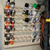Support mural en bois de pin pour 40 pots de peinture ou de lubrifiant – Organisateur de rangement pour pots de peinture